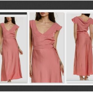Ted Baker Noemi Noemi Belted Bias Cut Dress In Dusky Pink Size 4 TB  (10US)